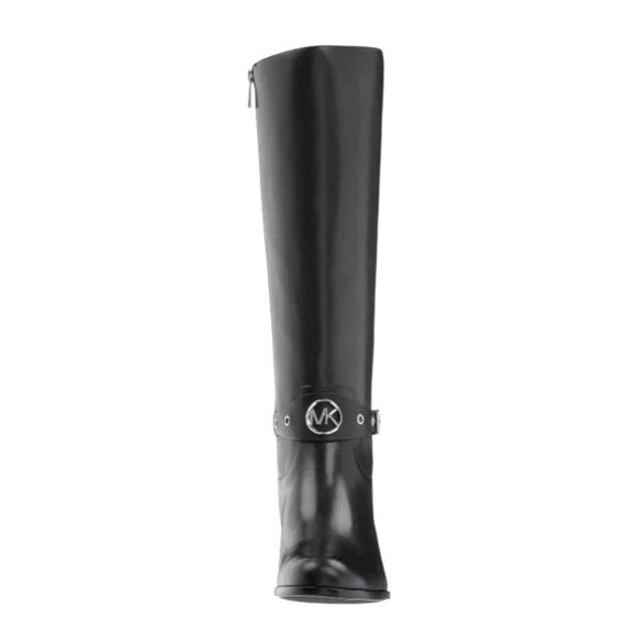 Michael Kors Black Heather Riding Boots Sz8 With MK Logo - Picture 3 of 13